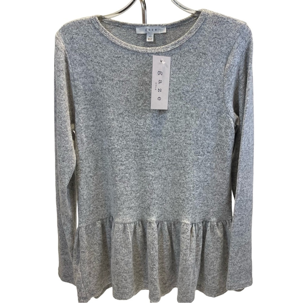 Gaze Heather Gray Knit Top Women’s Size XS